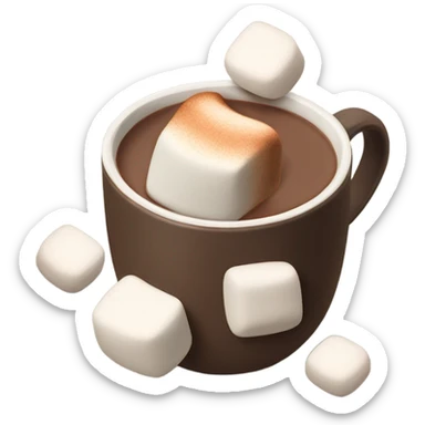 Marshmallows in a cup of cocoa sticker