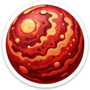Planet with red spots sticker