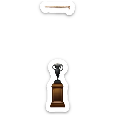 An icon featuring an elegant art gallery with classic paintings hanging on the walls, and sculptures displayed on pedestals. Visitors admire the exhibits, capturing the essence of culture, history, and art. Set against a transparent background. sticker