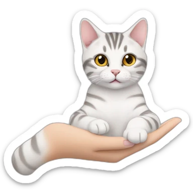 cat-American shorthair cat-wave one's hand sticker