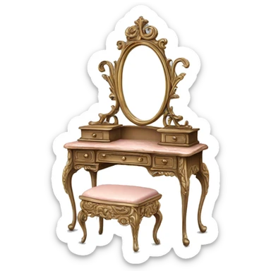 antique ornate vanity dressing table sticker