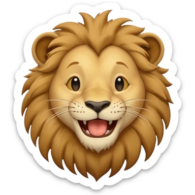 León desnutrido y flaco riéndose  sticker