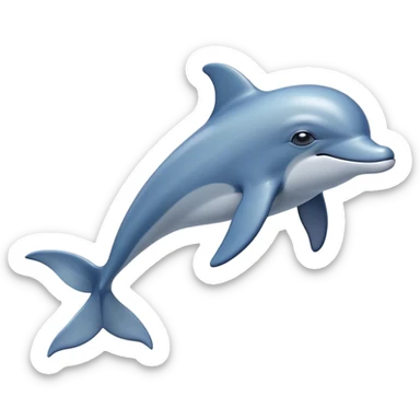 Cinematic Noble Dolphin Portrait Emoji, Poised and graceful, with a sleek, streamlined body of smooth, silvery-blue skin and a gentle, arched dorsal fin, deep, soulful eyes exuding intelligence, Simplified yet sharp and sophisticated features, highly detailed, glowing with a soft, aquatic luminescence, high shine, intelligent and elegant, stylized with an air of oceanic majesty, focused and fluid, soft glowing outline, capturing the essence of a watchful and confident marine guardian that seems ready to leap out of the screen with effortless authority! sticker