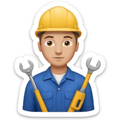 realistic ukrainian engineer with wrench sticker