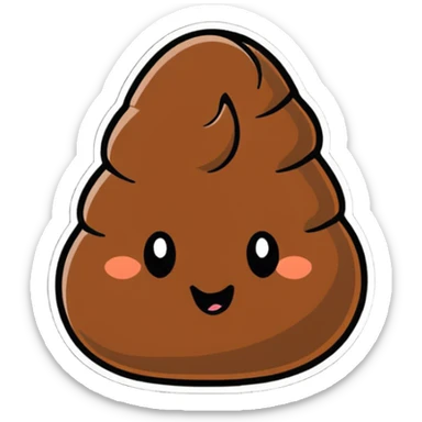 Barcelona poop cartoon sticker sticker