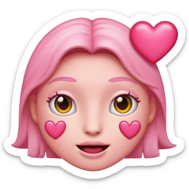 Hell rosa kussmund Emoji mit Herzchen sticker