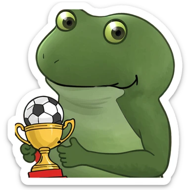 Red soccer trophy sticker