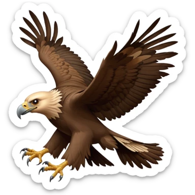 vulture fighting a hawk but cartoonsiha and the vulture and hawk should look distinct from one another sticker