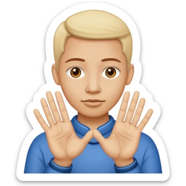 Manos con el dedo del medio y el anular cursados sticker