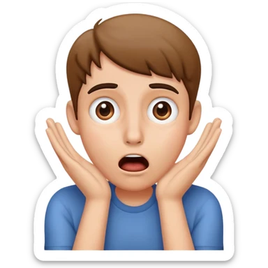 shocked face with hands on face sticker