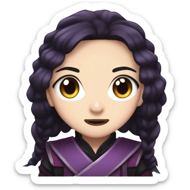 Purple nezuko from demon slayer, iOS emoji style art sticker