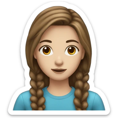 teenage girl with brown hair and blue eyes sticker