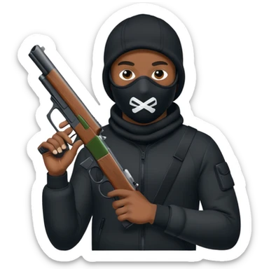 black Nike Ski mask tn guy with gun sticker