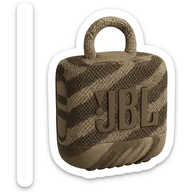 military-themed portable JBL speaker with desert sand and brown colors sticker