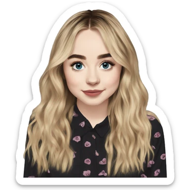 sabrina carpenter curtain bangs sticker