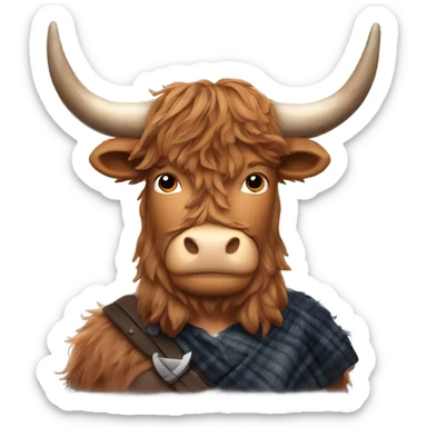Sam heughan on a Scottish highland cow  sticker