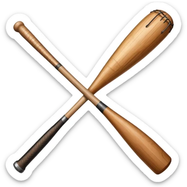short thick brown baseball bat sticker
