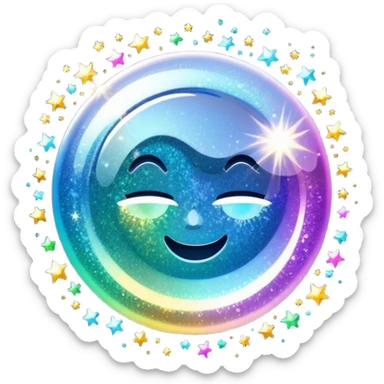 sparkling shiny glitter, with bright sparkles and shimmering particles sticker