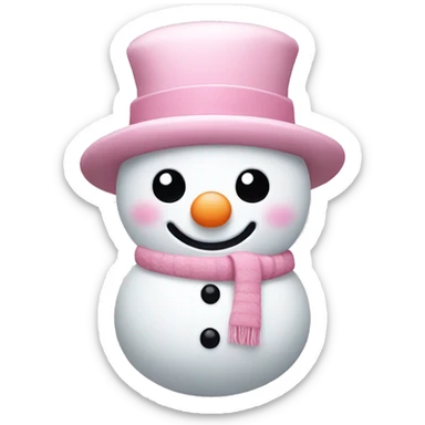 cute light pink snowman sticker