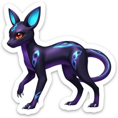 Shiny Aural Umbreon-Amaura-Salandit-Fakémon-fusion (full body) sticker