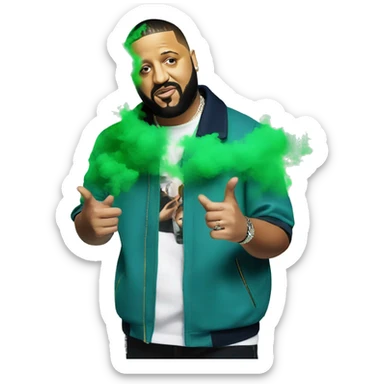 Dj khaled with green smoke realistic  sticker