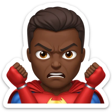 superhero showing Anger - strong feeling of displeasure or hostility sticker