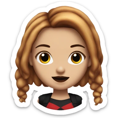 Harley Quinn with brown hair sticker