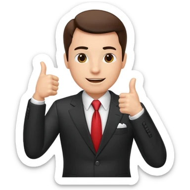 boss on a phone call, giving a thumbs up sticker