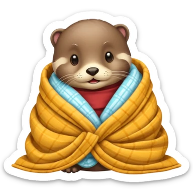 Otter in a blanket sticker