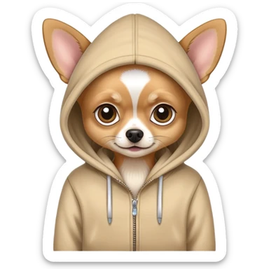 Chihuahua wearing a hoodie  sticker
