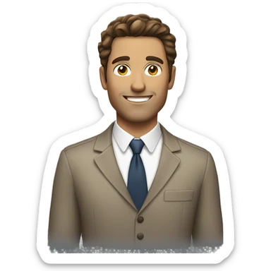 a very handsome man that has brunette hair sticker