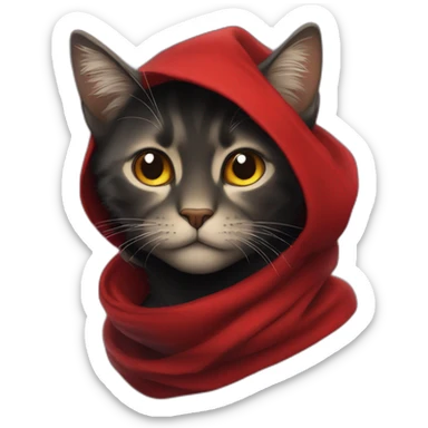 Chat noir avec un foulard rouge sticker