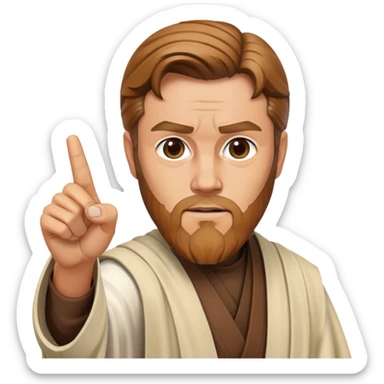 Obi Wan Kenobi pointing finger sticker