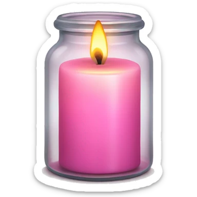 Pink candle in glass jar sticker