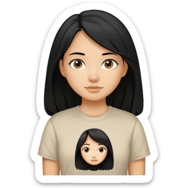 walk black long hair girl at university without backpack sticker