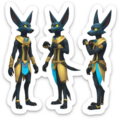 Anubis-Umbreon-Lucario-Zeraora full body sticker