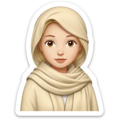 A woman wearing a cream pashmina who likes to walk sticker