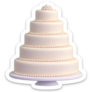 three-tier wedding cake with pearl embellishments sticker