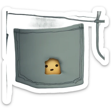 pants pocket with a tiny person sticking out of jt sticker