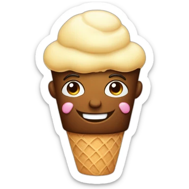 stupid face and an ice cream cone on his forehead sticker