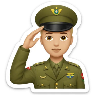 Faça o uniforme do EXÉRCITO BRASILEIRO em um soldado fazendo continência  sticker