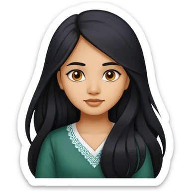 Bangladesh long black hair girl  sticker