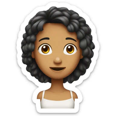 Una chica durmiendo, que tenga el pelo negro con flequillo  sticker