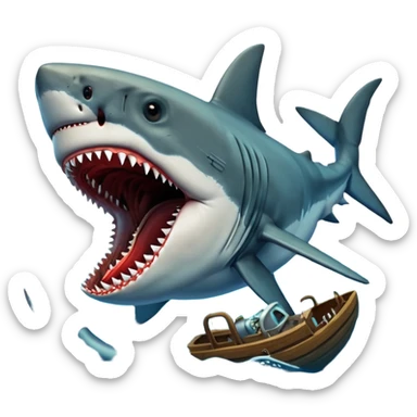 Megalodon shark getting eaten by a kraken sticker