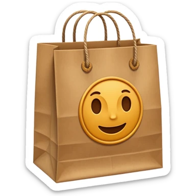 Large paper bag with a logo and thick string handles. sticker