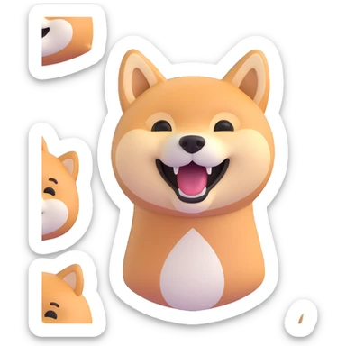 shiba inu, laughing sticker