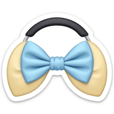 🎧 with pastel blue bows right before the part that covers your ears sticker