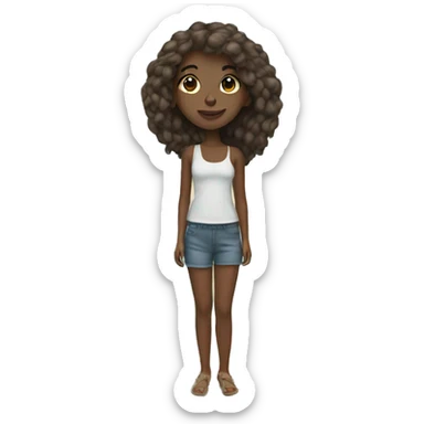 girl by the ocean shore sticker