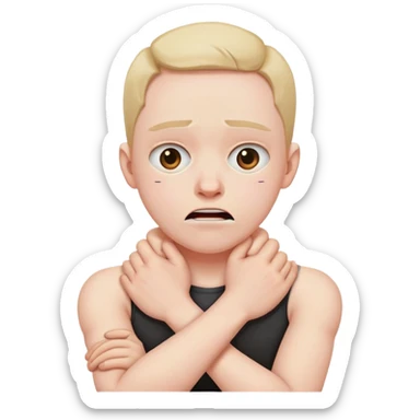 arms crossed choking neck mad face sticker