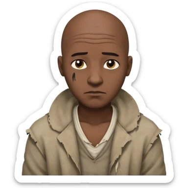 bald black man egypt poor sticker